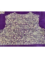 Load image into Gallery viewer, Matka Silk Gara Embroidered Purple Unstitched Blouse
