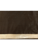 Load image into Gallery viewer, Benaras Silk Triangles Silver/Gold Zari Black Saree
