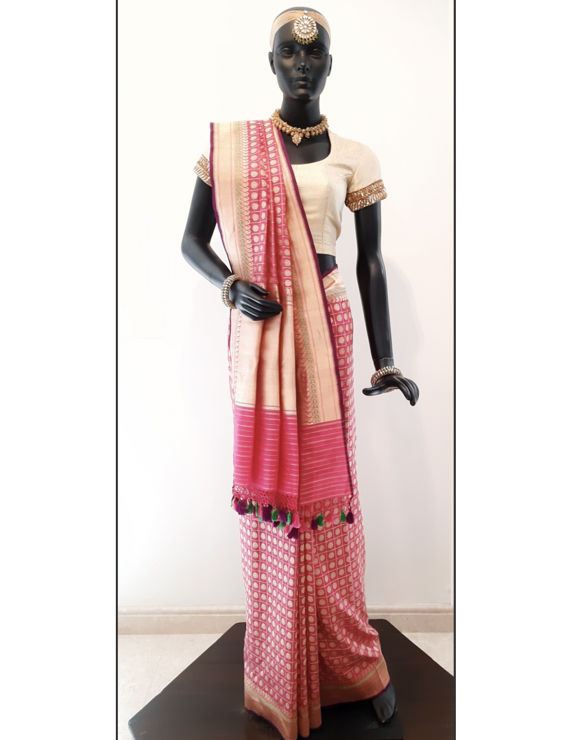 Benaras Silk Bridal Jaal Buti Saree