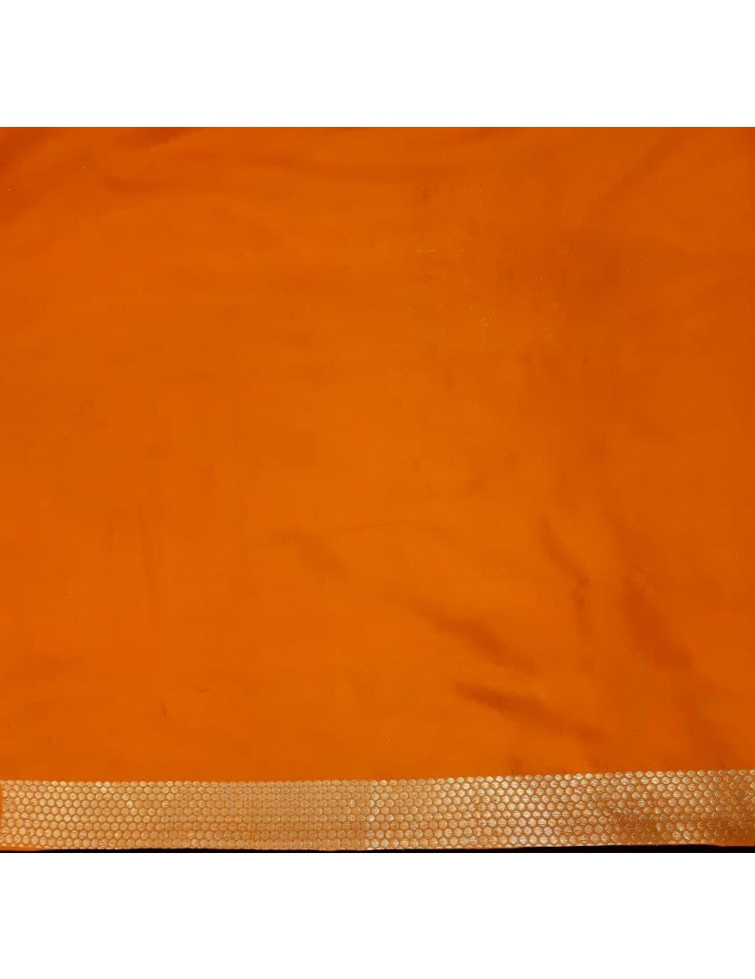 Benaras Silk Parrot with Anaar Jaal Orange Saree