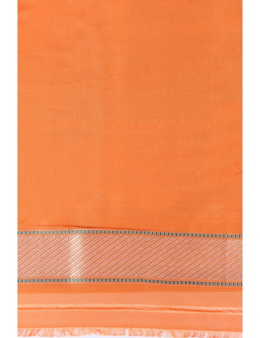 Benaras Danedar Brocade with Konia Orange Saree