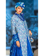 Load image into Gallery viewer, Kota Silk Blue Skirt and Dupatta with a Dupion Silk Blue Tunic

