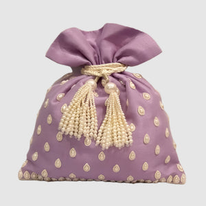 Dupion Silk Pearl Tikka Buti Potli