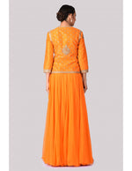 Load image into Gallery viewer, Dupion Silk Jacket with an Orange Chiffon Skirt (On Order Only)
